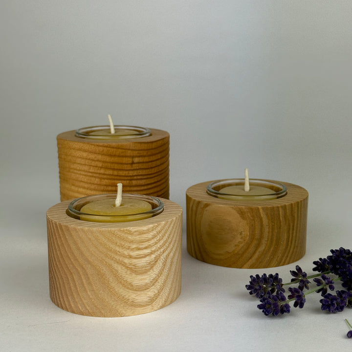 Turned tealight holder