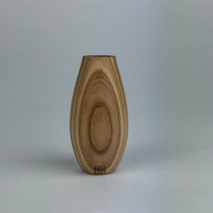 Runde Mini Vase aus Eschenholz