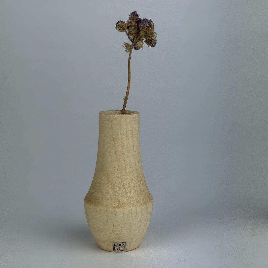 Halbrunde Mini Vase aus Ahornholz