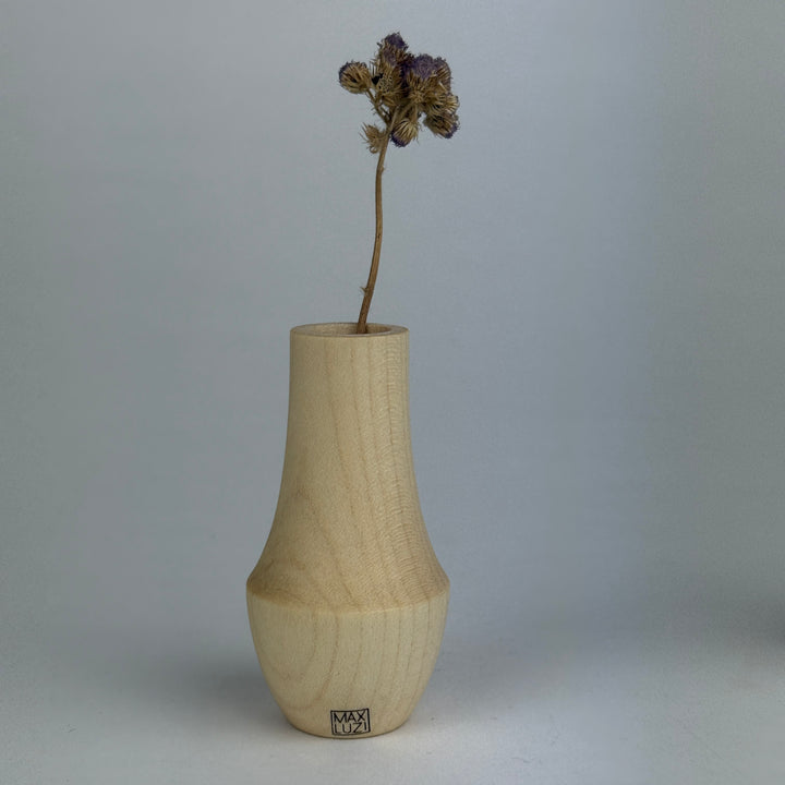 Halbrunde Mini Vase aus Ahornholz