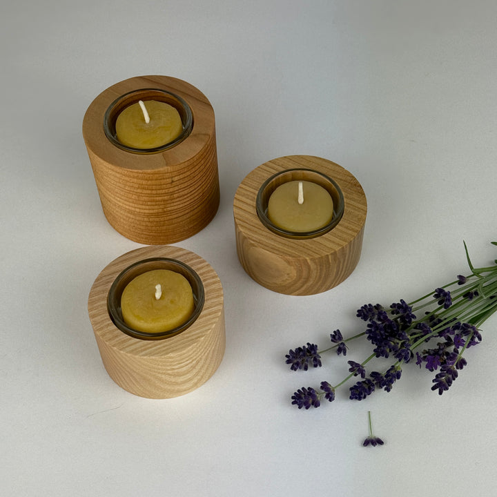 Turned tealight holder
