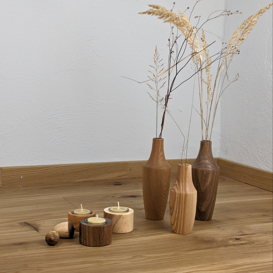 Turned tealight holder