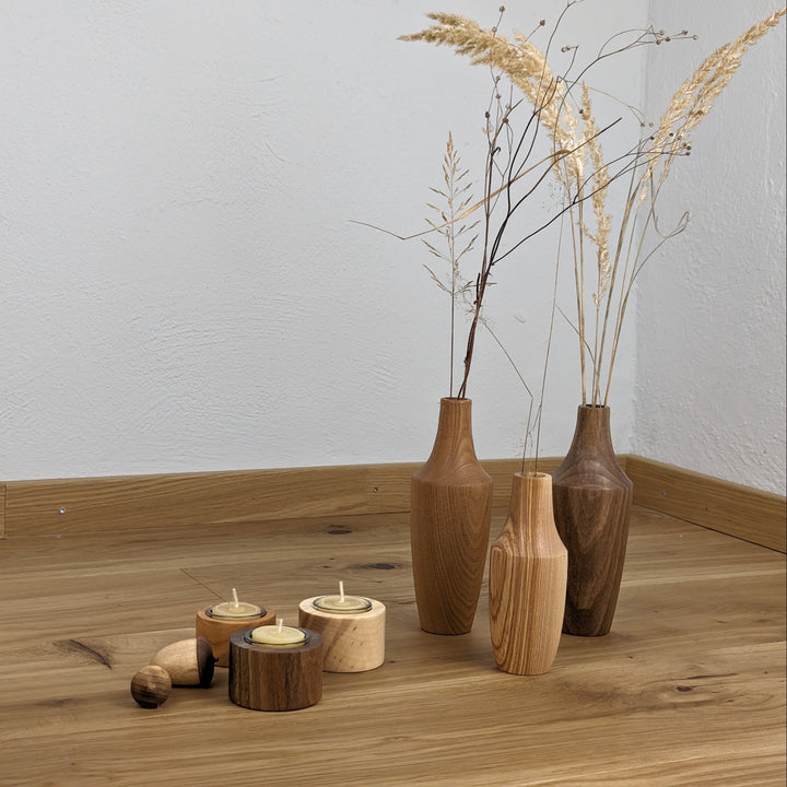 Turned tealight holder
