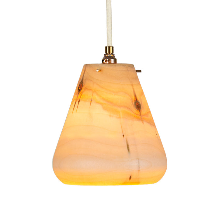 Durchscheinende Lampe aus Pappelholz, gedrechstel von maxluzi.